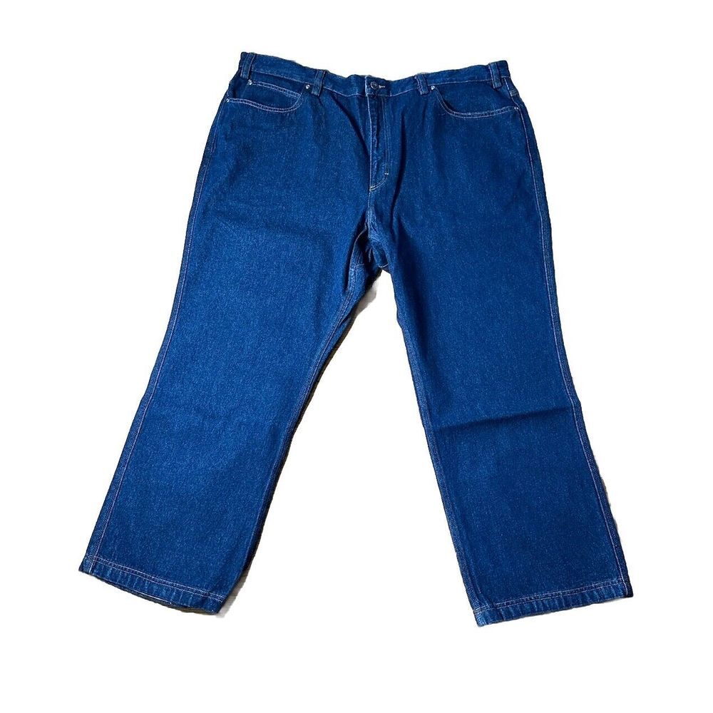 Duluth Trading Jeans Mens 46x28 Dark Wash Never Worn Cotton Fire Hose Pockets